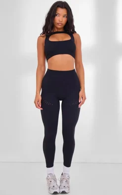 PrettyLittleThing Sports Bras*PLT SPORT Seamless Contrast Rib Cage Back Sports Bra