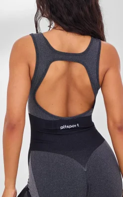PrettyLittleThing Seamless Gym Wear*PLT SPORT Seamless Open Back Jacquard Unitard