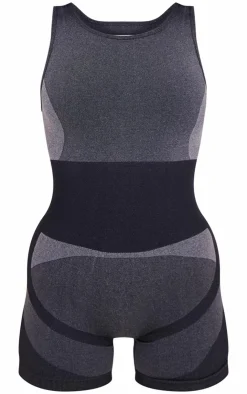 PrettyLittleThing Seamless Gym Wear*PLT SPORT Seamless Open Back Jacquard Unitard