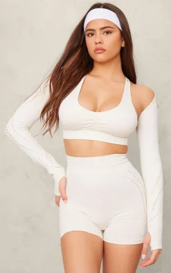 PrettyLittleThing Workout Tops*PLT SPORT Bone Seamless Laser Cut Yoga Shrug