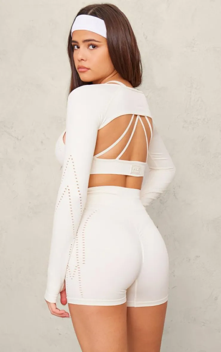 PrettyLittleThing Workout Tops*PLT SPORT Bone Seamless Laser Cut Yoga Shrug