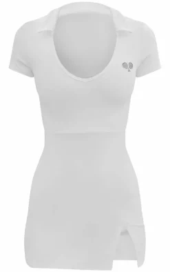 PrettyLittleThing Gym Wear*PLT SPORT Embroidered Collar Sculpt Tennis Dress