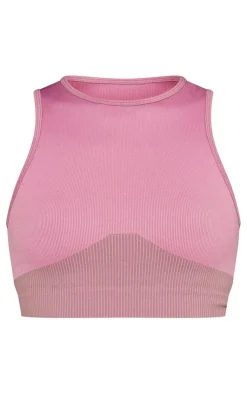 PrettyLittleThing Sports Bras*PLT SPORT Jacquard Seamless Open Back Racer Neck Top
