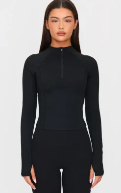 PrettyLittleThing Workout Tops*PLT SPORT Sculpt Quarter Zip Gym Top