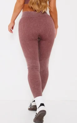 PrettyLittleThing Seamless Gym Wear*PLT SPORT Acid Wash Seamless Rib High Waist Gym Leggings