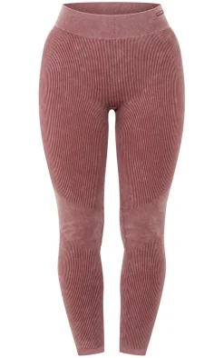 PrettyLittleThing Seamless Gym Wear*PLT SPORT Acid Wash Seamless Rib High Waist Gym Leggings