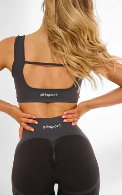 PrettyLittleThing Sports Bras*PLT SPORT Deep Seamless Ruched Front Open Back Plunge Sports Bra