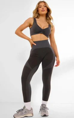 PrettyLittleThing Seamless Gym Wear*PLT SPORT Deep Seamless Ruched Bum High Waist Leggings