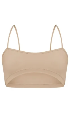 PrettyLittleThing Sports Bras*PLT SPORT Deep Stone Sculpt Curved Hem Sports Bra
