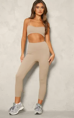 PrettyLittleThing Gym Leggings*PLT SPORT Deep Stone Sculpt Pedal Pushers