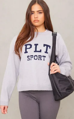 PrettyLittleThing Workout Tops*PLT SPORT Knitted Sweatshirt
