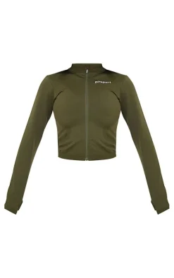 PrettyLittleThing Athletic Jackets*PLT SPORT Seamless Ribbed Detail Zip Up Sports Jacket