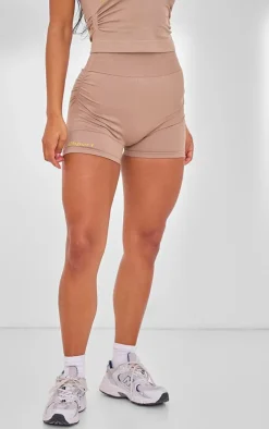 PrettyLittleThing Gym Shorts*PLT SPORT Seamless Contrast Branding Booty Shorts