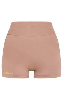 PrettyLittleThing Gym Shorts*PLT SPORT Seamless Contrast Branding Booty Shorts