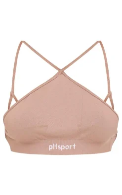 PrettyLittleThing Sports Bras*PLT SPORT Seamless Halterneck Open Back Sports Bra