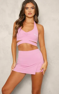 PrettyLittleThing Seamless Gym Wear*PLT SPORT Mauve Sculpt Mini Tennis Skirt