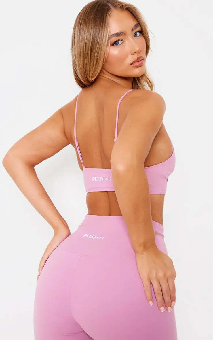 PrettyLittleThing Sports Bras*PLT SPORT Mauve Sculpt Wrap Over Sports Bra