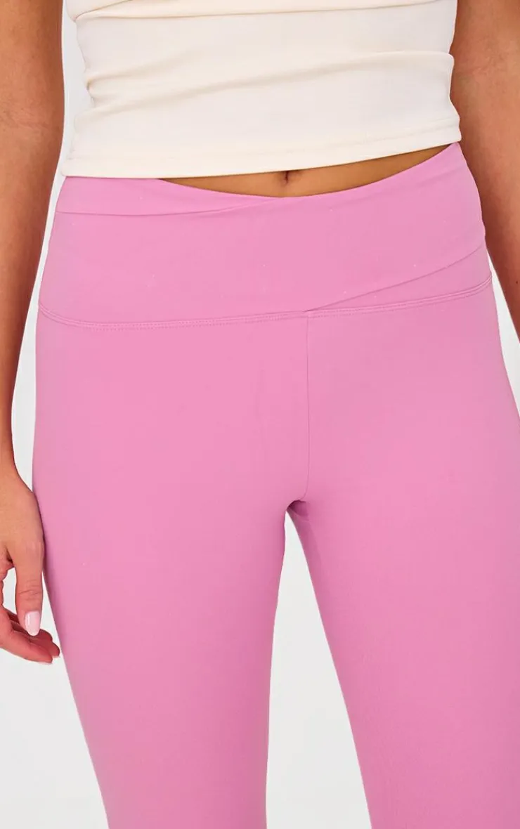 PrettyLittleThing Gym Leggings*PLT SPORT Mauve Sculpt Wrap Waist Leggings
