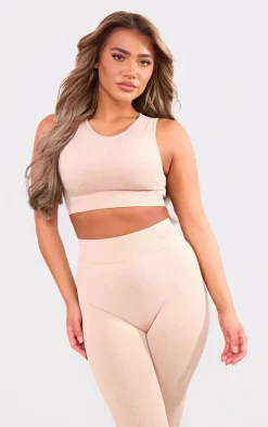 PrettyLittleThing Sports Bras*PLT SPORT Acid Wash Seamless Ribbed Sports Bra