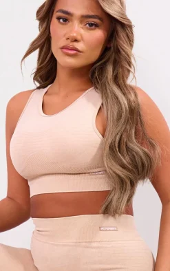 PrettyLittleThing Sports Bras*PLT SPORT Acid Wash Seamless Ribbed Sports Bra