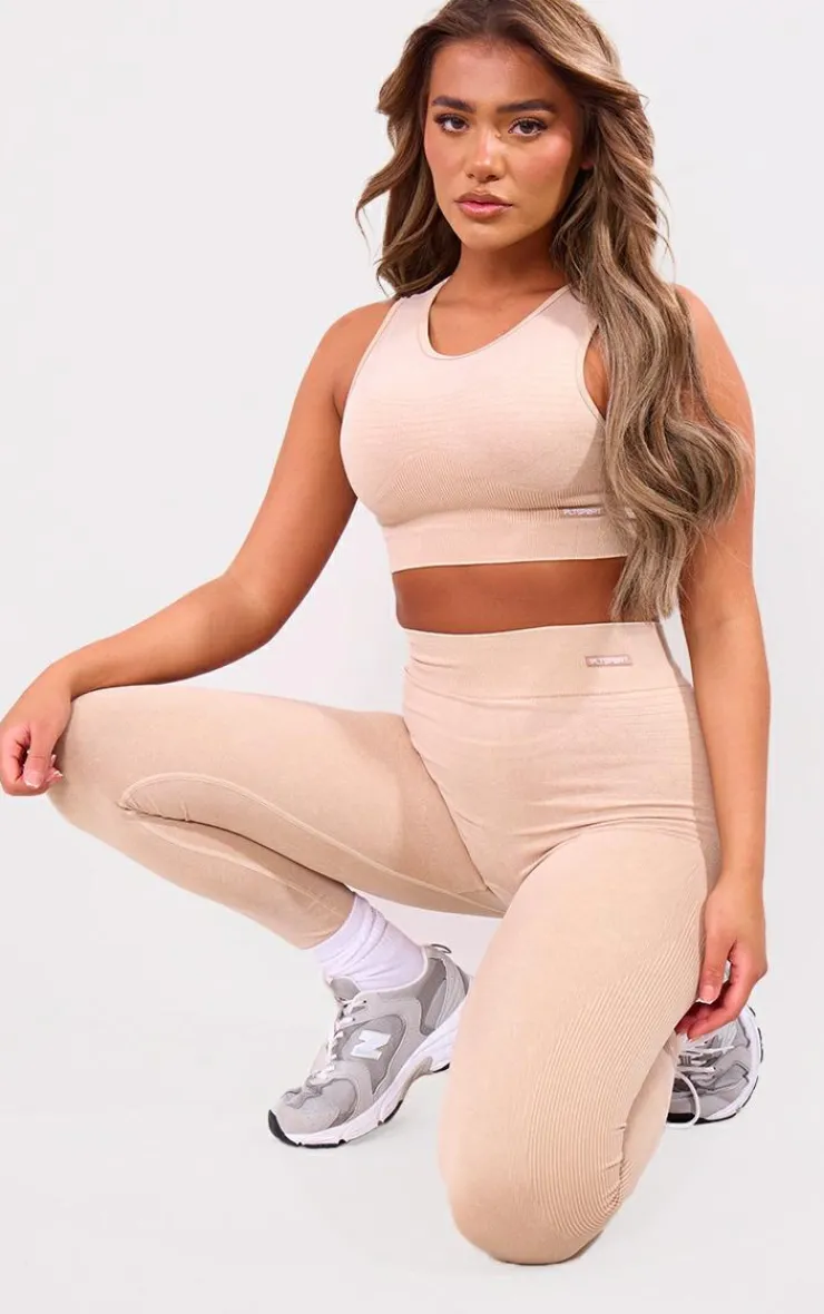 PrettyLittleThing Seamless Gym Wear*PLT SPORT Acid Wash Seamless Ribbed Leggings