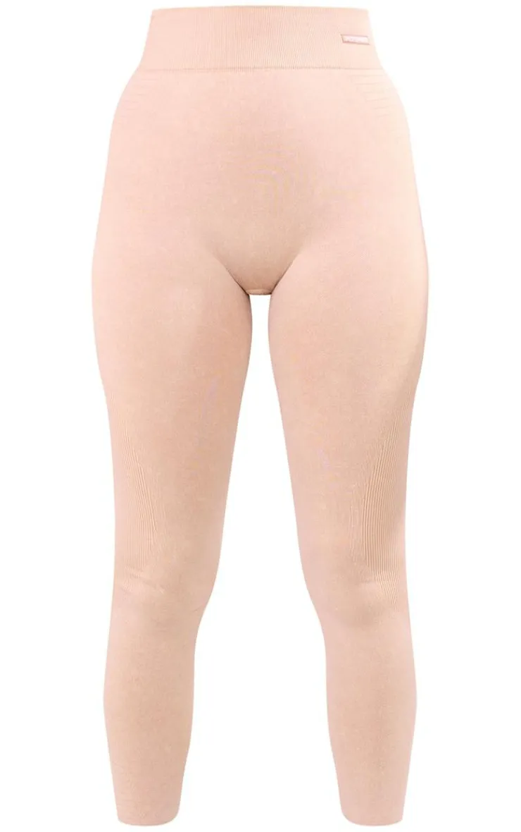 PrettyLittleThing Seamless Gym Wear*PLT SPORT Acid Wash Seamless Ribbed Leggings