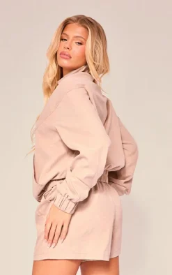 PrettyLittleThing Athletic Jackets*PLT SPORT Peached Half Zip Jacket