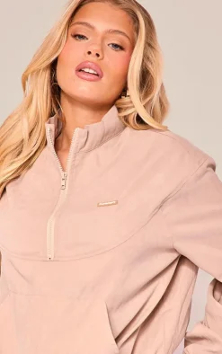 PrettyLittleThing Athletic Jackets*PLT SPORT Peached Half Zip Jacket