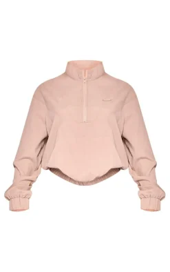 PrettyLittleThing Athletic Jackets*PLT SPORT Peached Half Zip Jacket