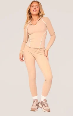 PrettyLittleThing Athletic Jackets*PLT SPORT Sculpt Contrast Seam Gym Jacket