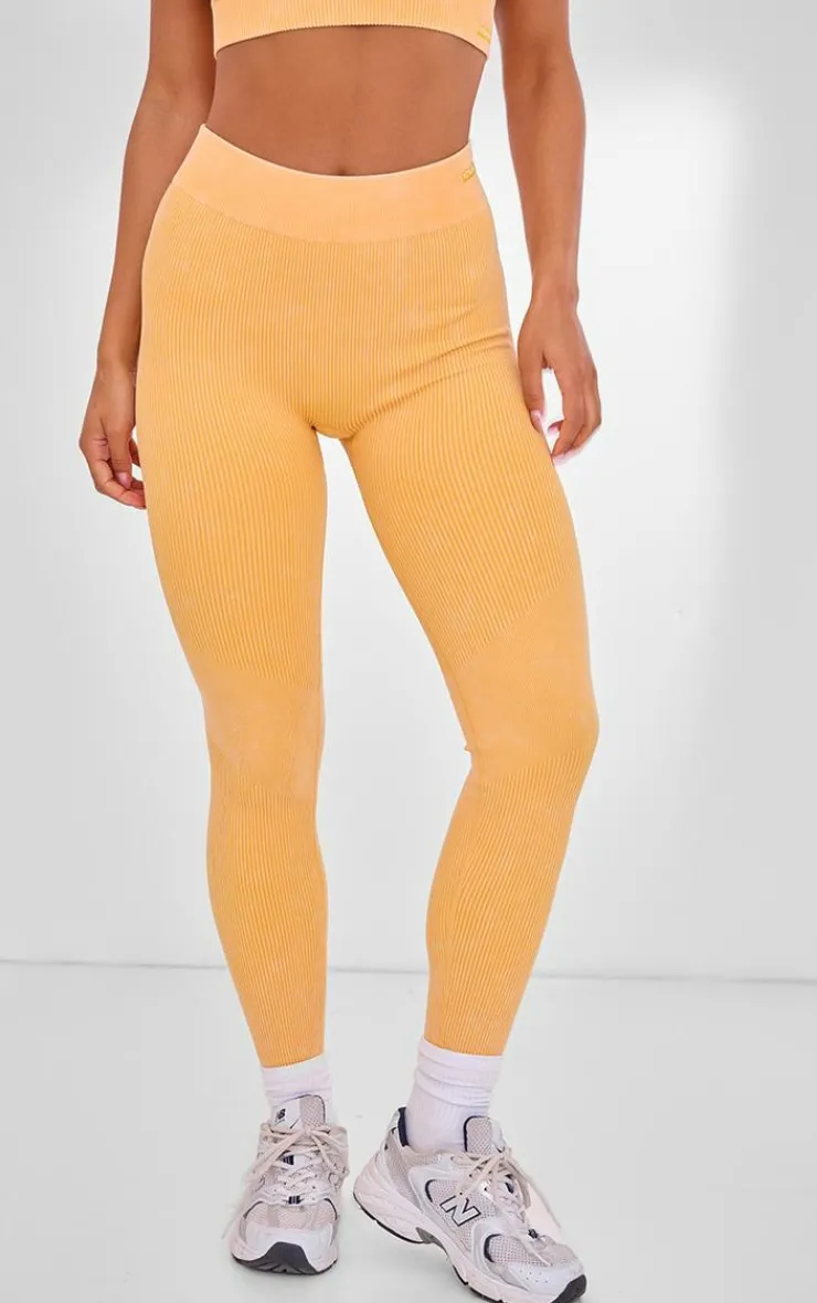 PrettyLittleThing Seamless Gym Wear*PLT SPORT Acid Wash Seamless Rib High Waist Gym Leggings