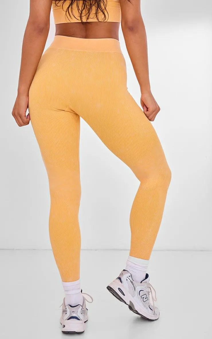 PrettyLittleThing Seamless Gym Wear*PLT SPORT Acid Wash Seamless Rib High Waist Gym Leggings