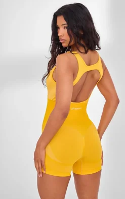 PrettyLittleThing Seamless Gym Wear*PLT SPORT Seamless Open Back Jacquard Unitard