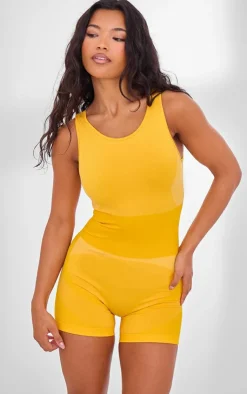 PrettyLittleThing Seamless Gym Wear*PLT SPORT Seamless Open Back Jacquard Unitard