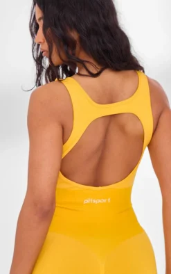 PrettyLittleThing Seamless Gym Wear*PLT SPORT Seamless Open Back Jacquard Unitard