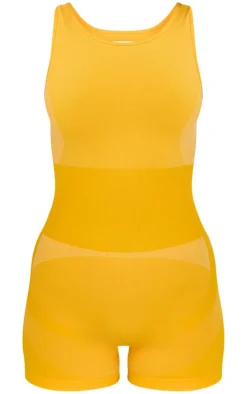 PrettyLittleThing Seamless Gym Wear*PLT SPORT Seamless Open Back Jacquard Unitard