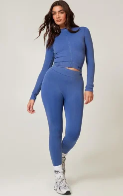 PrettyLittleThing Seamless Gym Wear*PLT SPORT Acid Wash Seamless Ribbed Leggings