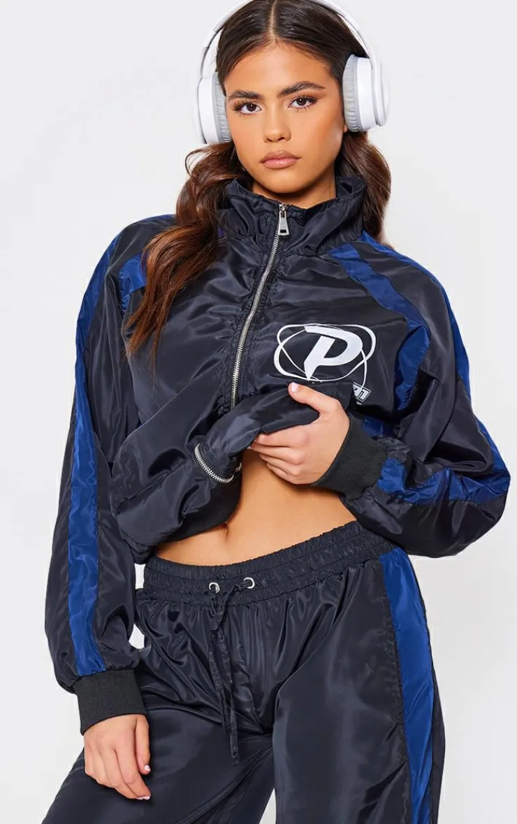 PrettyLittleThing Athletic Jackets*PLT SPORT Shell Panel Windbreaker