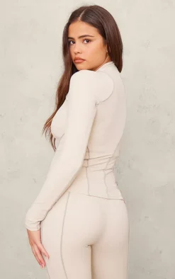 PrettyLittleThing Athletic Jackets*PLT SPORT Sculpt Contrast Seam Gym Jacket