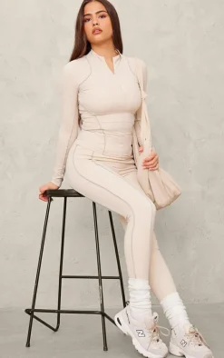PrettyLittleThing Athletic Jackets*PLT SPORT Sculpt Contrast Seam Gym Jacket