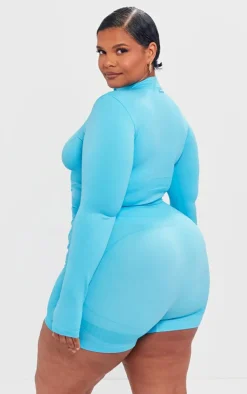 PrettyLittleThing Athletic Jackets*PLT SPORT Plus Seamless Bust Panel Detail Zip Up Jacket