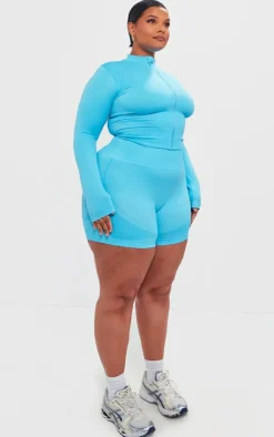 PrettyLittleThing Athletic Jackets*PLT SPORT Plus Seamless Bust Panel Detail Zip Up Jacket