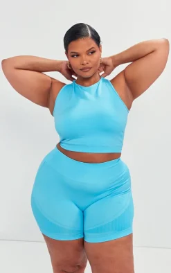 PrettyLittleThing Sports Bras*PLT SPORT Plus Seamless Bust Panel Detail Sports Bra