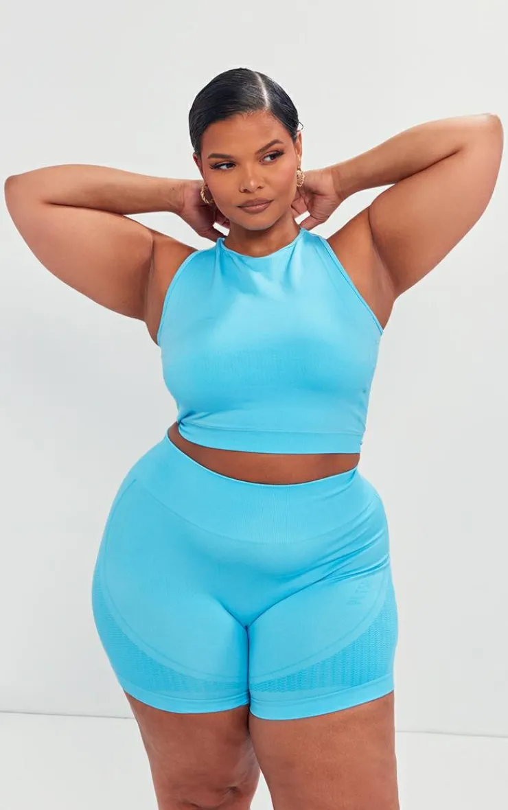 PrettyLittleThing Sports Bras*PLT SPORT Plus Seamless Bust Panel Detail Sports Bra