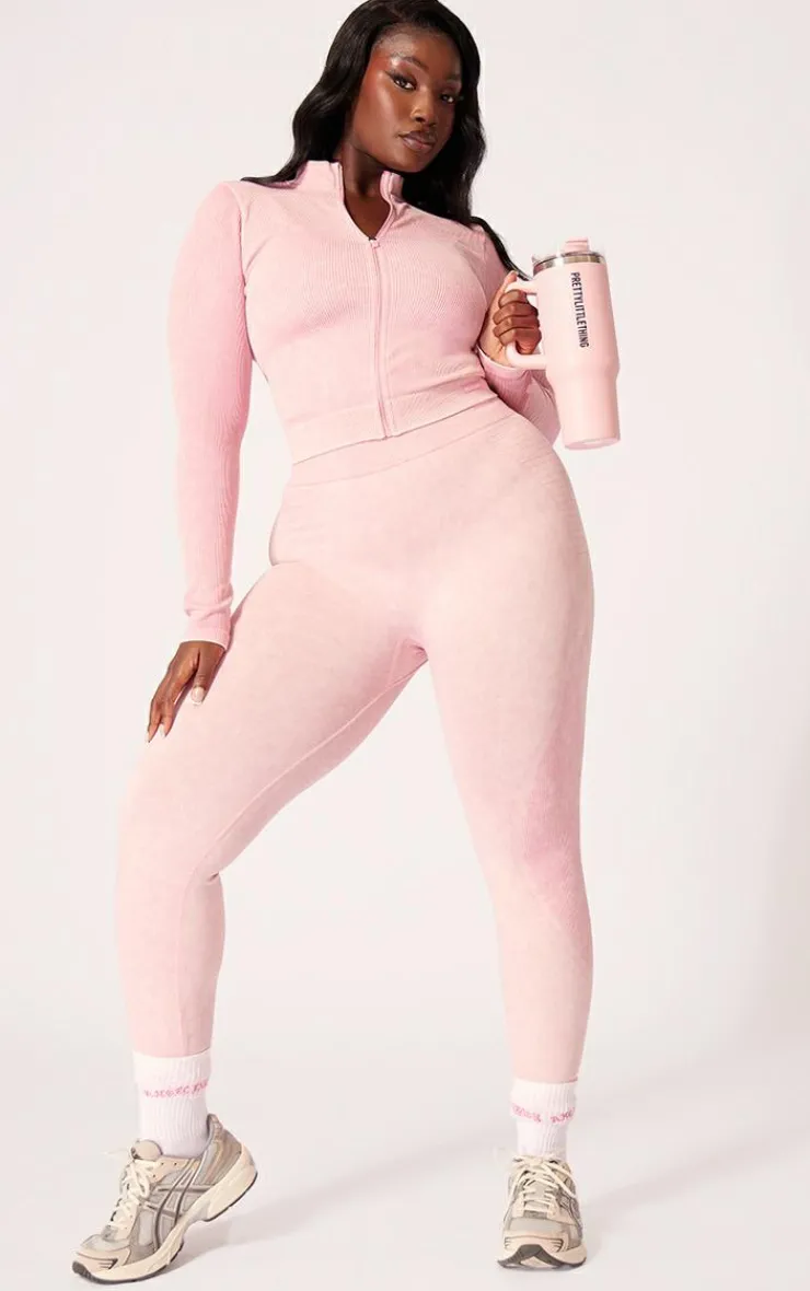 PrettyLittleThing Seamless Gym Wear*PLT SPORT Plus Acid Wash Seamless Ribbed Leggings