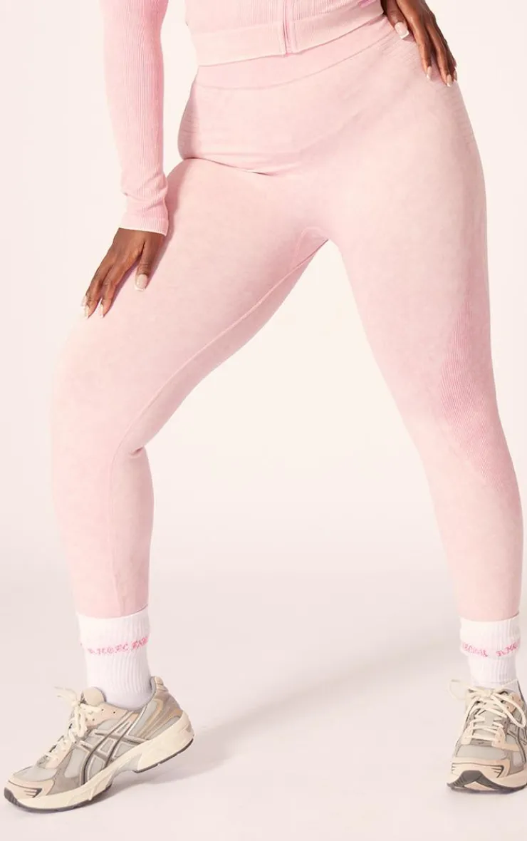 PrettyLittleThing Seamless Gym Wear*PLT SPORT Plus Acid Wash Seamless Ribbed Leggings