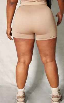 PrettyLittleThing Gym Shorts*PLT SPORT Plus Seamless Contrast Branding Booty Shorts