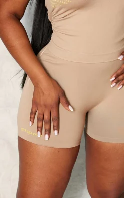 PrettyLittleThing Gym Shorts*PLT SPORT Plus Seamless Contrast Branding Booty Shorts