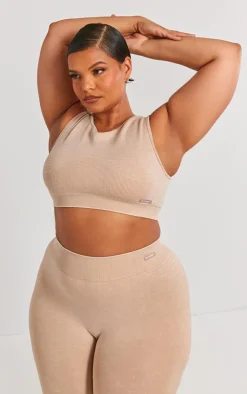 PrettyLittleThing Sports Bras*PLT SPORT Plus Acid Wash Seamless Ribbed Sports Bra