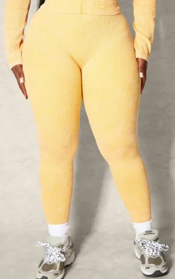 PrettyLittleThing Seamless Gym Wear*PLT SPORT Plus Acid Wash Seamless Rib High Waist Gym Leggings